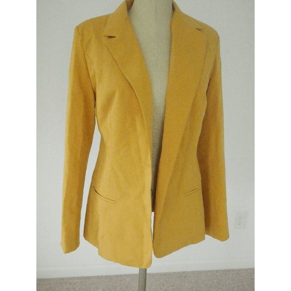 FIGL | Mustard Decorative Button Blazer XL - Picture 2 of 10